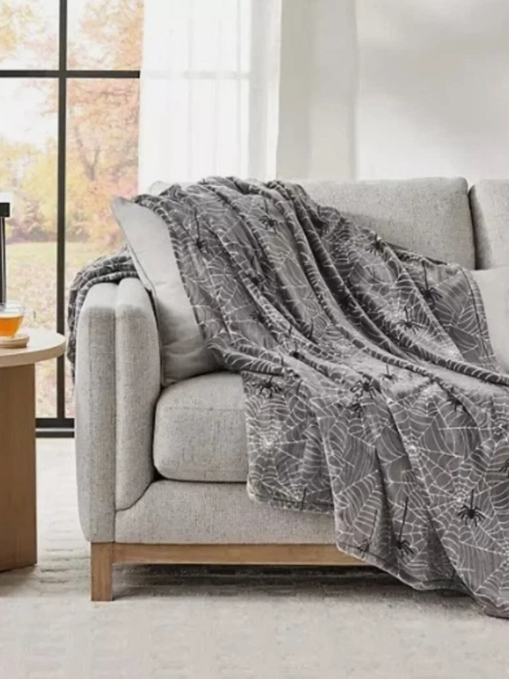 Member's Mark Lounge Halloween Spiderweb Throw Blanket 60